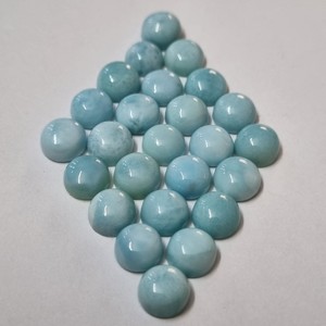 Larimar bleu naturel, taille ronde, poli, 7 mm, cabochon, pierre précieuse en vrac |   Fournitures de fabrication de bijoux personnalisables |   Fournisseur en gros - Product Image 4