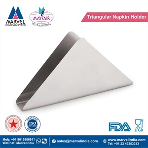 Modern Luxury Stainless Steel <b>Triangle</b> Tissue Holder Matt Finish Eco-friendly Durable Restaurant Hotel Use Classic Contemporary - Product Image 2