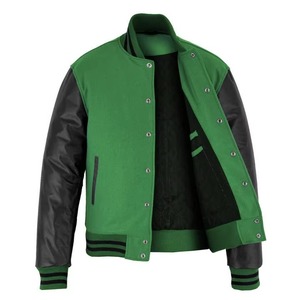 OEM Manufacturer's 2025 Custom Baseball Letterman Varsity <b>Jacket</b> for <b>Men</b> High Quality with Embroidery <b>Leather</b> Sleeves for Winter - Product Image 2