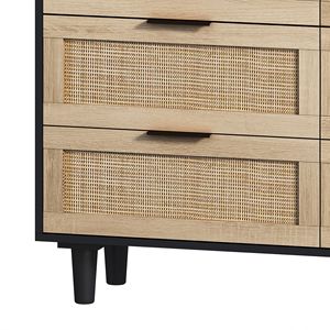 43.31\" 6-<b>Drawers</b> <b>Rattan</b> <b>Storage</b> Cabinet for Bedroom & Living Room Decor - Product Image 6