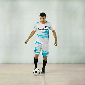 Uniforme de football personnalisé de haute qualité, unisexe, respirant, séchage rapide, 100% polyester, avec application du nom de l'équipe, nouveau design, couleur unie - Product Image 2