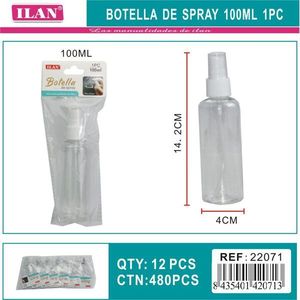 Botella de Spray Iln de 100 ml, Plástico Transparente con Boquilla de Pulverización para Limpieza y Cuidado Personal - Product Image 3