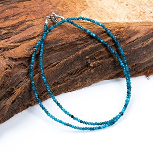 Collar de Apatita Neón de Alta Calidad con Cuentas, Gema Redonda Facetada, Collar de Moda, Joyería de Cristal Curativo para Mujer, Hecho a Mano - Product Image 1