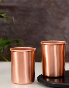 Luxury finish copper drinking glasses polished metal tumblers for water juice cocktail serving durable reusable kitchen <b>bar</b> drin - Product Image 1