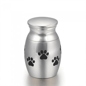 New Most Demanded Customizable Stainless Metal Silver Shiny <b>Polished</b> <b>Black</b> Color Paw Print Pet Memorial Adult Burial Cremation - Product Image 5