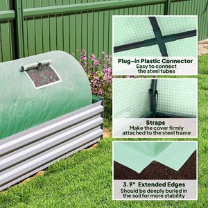 Mini Serra Portatile 10 X 3 X 2 con 5 Finestre a Rete, Copertura in PE e Telaio in Acciaio per Piante - Product Image 6