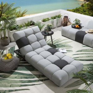 Chaise longue inclinable moderne réglable OEM ODM avec coussin en Teslin durable, siège manuel, garantie 3 ans, pliable et résistante pour patio - Product Image 1