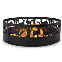 Anneau de foyer portable de 36 pouces avec insert en acier pour foyer extérieur, idéal pour le camping, la terrasse et le jardin - Fabrication OEM