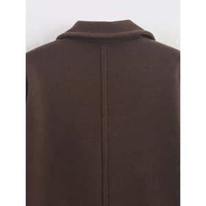 Blazer pour femme de qualité supérieure, coupe ajustée, veste de costume décontractée, longue, à un seul bouton, coupe-vent, tissu polyester, tenue de bureau professionnelle - Product Image 3
