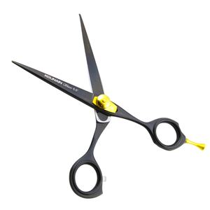 Ciseaux de cheveux professionnels en acier inoxydable de barbier enduits de noir de 5.5 ''ciseaux de netteté de bord de rasoir faits à la main - Product Image 3