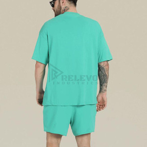 Conjunto corto para hombre, ropa de manga corta para hombre, la mejor calidad, 100% algodón, estilo casual francés, conjunto de pantalones cortos y camiseta. - Product Image 2