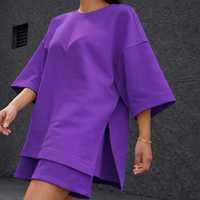 Ensemble Robe T-shirt Oversize en Spandex et Coton Poly pour Femme, 220g, Qualité Premium, Écologique, Coupe Classique, Tenue d'été Décontractée