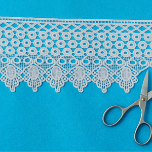 Bordure décorative en dentelle guipure ajourée brodée à motif floral pour la confection de vêtements, de textiles de maison et de robes, destinée à l'exportation - Product Image 5