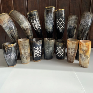 Auténtico Soporte para Cuerno de Cerveza Estilo Clásico de la Cultura Vikinga, Vasos de Plástico de Tamaño Personalizable con Logotipo de Vaca/Buey - Product Image 5