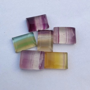 Pierres précieuses en fluorite naturelle violette de qualité, forme rectangulaire, cabochon à dos plat, calibrées, certifiées par un tiers, pour bijoux - Product Image 2