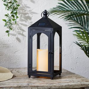 <b>Tall</b> metal candle <b>lantern</b> floor standing design indoor outdoor decor lighting elegant home decorative accent piece - Product Image 6