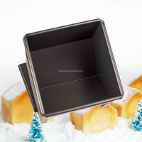 ATLAS STAR 230g Moule à pain antiadhésif en alliage d'aluminium noir avec couvercle, forme maisonnette, compatible four, pour boulangerie
