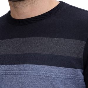 Sudadera de algodón premium para hombre, con cuello redondo, rayas, mangas largas, puños y dobladillo acanalados, tela transpirable, corte ajustado y costuras duraderas. - Product Image 5
