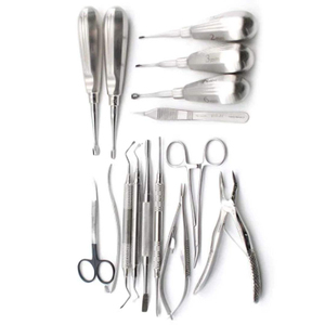 Ensemble d'instruments chirurgicaux dentaires en acier inoxydable, outils manuels, poignée rembourrée, certifié CE classe I, couleur argent, ZENVORA SURGICAL - Product Image 4