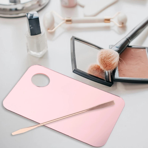 <b>Makeup</b> Mixing Palette Mix Plate Color Painting Tray Handheld Stainless Steel Cosmetic Foundation Mixing <b>Tool</b> Beauty Palette - Product Image 6
