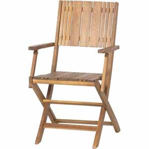 Chaise de salle à manger en bois massif durable, écologique, imperméable, avec accoudoirs, pour l'école et l'extérieur, design rustique moderne - Product Image 1