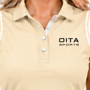 Polo d'équitation neutre sans manches à col patchwork pour femme, coupe ajustée, haut d'entraînement d'équitation, personnalisable, vente en gros, performance - Product Image 5