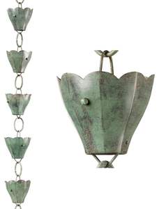 Cadena de Lluvia Decorativa en Forma de Paraguas de Bronce Antiguo para Drenaje de Techo y Patio - Product Image 4