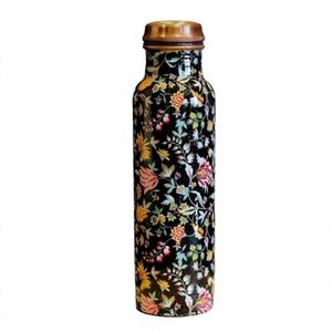 ขวดน้ำทองแดงทันสมัย SOFIYA CRAFT พร้อมฝาปิด ลายดอกไม้หลากสี ใช้ซ้ำได้ พกพาสะดวกสำหรับการเดินทาง - Product Image 4