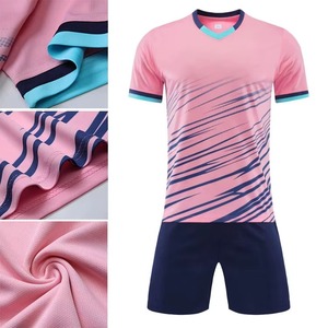 ชุดฟุตบอลทีมแบบกำหนดเองรุ่นใหม่ล่าสุด พร้อมเสื้อเจอร์ซีย์และกางเกงขาสั้นผ้าโพลีเอสเตอร์ 100% ระบายอากาศได้ดี บริการ OEM แห้งเร็ว - Product Image 2