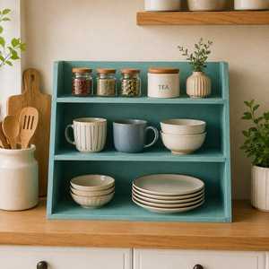 Wooden Three Tier <b>Storage</b> <b>Rack</b> Rectangle Minimalist Style Durable Wall Mounted For <b>Kitchen</b> Countertop Organization wooden spice - Product Image 6