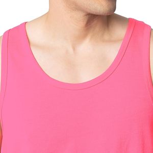เสื้อกล้ามแขนกุดสีชมพูสำหรับผู้ชาย คอกลม สีพื้น เสื้อถักลำลอง - Product Image 2