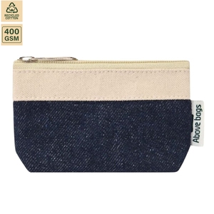 Pochette de maquillage en denim 400 GSM, trousse de toilette de voyage 12x7x2 cm, logo personnalisé, vente en gros, OEM, marque privée, commande en gros, modèle SS340 - Product Image 2