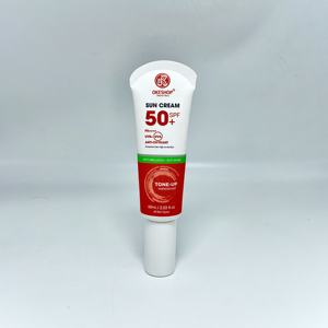 Tube en plastique PE pratique avec bouchon pompe blanc brillant pour emballage de crème solaire et produits de soin de la peau, conception de logo et impression - Product Image 1