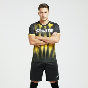 Camiseta de Fútbol Amarilla y Negra Personalizada con Nombre de Equipo, Sublimada, Transpirable, 100% Poliéster, Calidad Premium, Mangas Cortas - Product Image 4