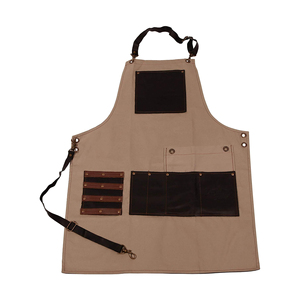 Tablier de barbier personnalisé avec logo, design en tissu pleine longueur, poche et sangle réglable pour la coiffure - Product Image 1