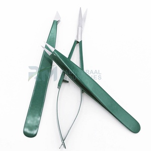 Pince à épiler professionnelle RMI vert foncé en acier inoxydable de haute qualité pour extensions de cils, vente en gros, personnalisable, offre spéciale - Product Image 4
