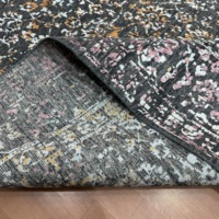 Tapis persan vintage en soie noué à la main de 8x10 pieds, couleur charbon noir, pour chambre et hôtel