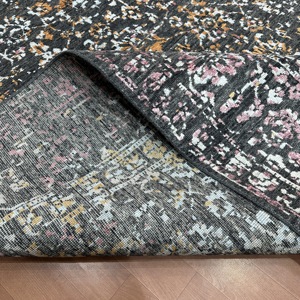 8x10 Ft Hand Knotted Silk Vintage Persian Charcoal Black Area Carpet for Bedroom & Hotel - Product Image 5