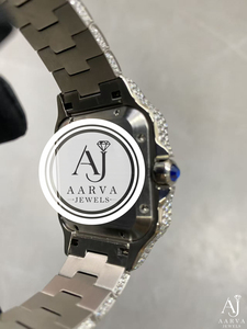 AARVA JEWELS นาฬิกาข้อมือผู้ชายสุดหรู สแตนเลสสตีล หน้าปัดสี่เหลี่ยม ควอตซ์ 42 มม. ประดับเพชร หน้าปัดอะนาล็อก กระจกแซฟไฟร์ สายขนาด 20 มม. - Product Image 5