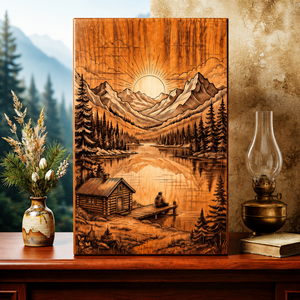 Panneau commémoratif en bois personnalisé, plaque souvenir paysagère naturelle pour hommage funéraire - Product Image 6