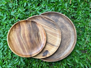 Simple Round Wooden Platter <b>Set</b> For <b>Lunch</b> Dinner Restaurant Hotel Serving Tableware And Daily Dining Use Plates From India - Product Image 5