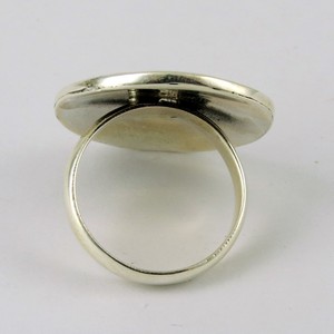 Todo lo que es plateado! Anillos de Plata de Ley con Forma Ovalada y Piedras Preciosas, Engaste de Bisel, Estilo Bohemio Cristiano para Boda o Compromiso - Product Image 3