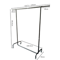 Porte-vêtements double barre réglable Deluxstar CR-25-06 en acier au carbone, design moderne, pour vêtements, chaussures, sacs, rangement, chambre à coucher