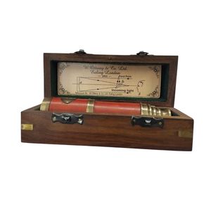 Télescope Nautique Vintage en Laiton Fait Main, Décoration Murale, Jumelles Marines Antiques avec Support en Bois, Cadeau Maritime Décoratif - Product Image 3