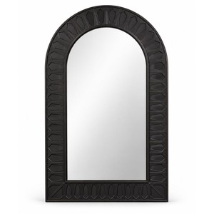 Miroir arqué en laiton noir mat 60x60cm |   Miroir mural décoratif artisanal en gros - Product Image 1