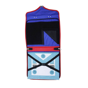 Past Master Blue Lodge Apron Case Red Leather with Gold Past Master Emblem Masonic Regalia Softshell Apron Case - Product Image 2
