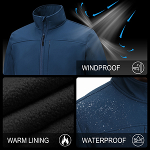 Veste softshell homme haute qualité pour sports d'hiver en plein air, col montant, respirante - Product Image 6