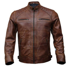 Veste de moto pour hommes de la meilleure qualité en cuir véritable respirant et grande taille en stock à vendre en ligne - Product Image 1
