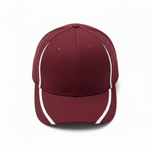 Gorra de Béisbol Marrón de 6 Paneles con Rayas Blancas en Contraste, Ajustable con Cierre a Presión, Unisex, Casual, para Adultos - Product Image 1