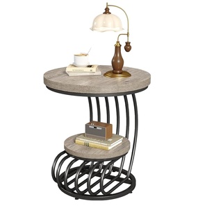 Modern Industrial Wood Top <b>Iron</b> Frame Coffee <b>Table</b> with Storage Shelf and 1-Year Warranty for Bedroom Home Furniture - Product Image 4